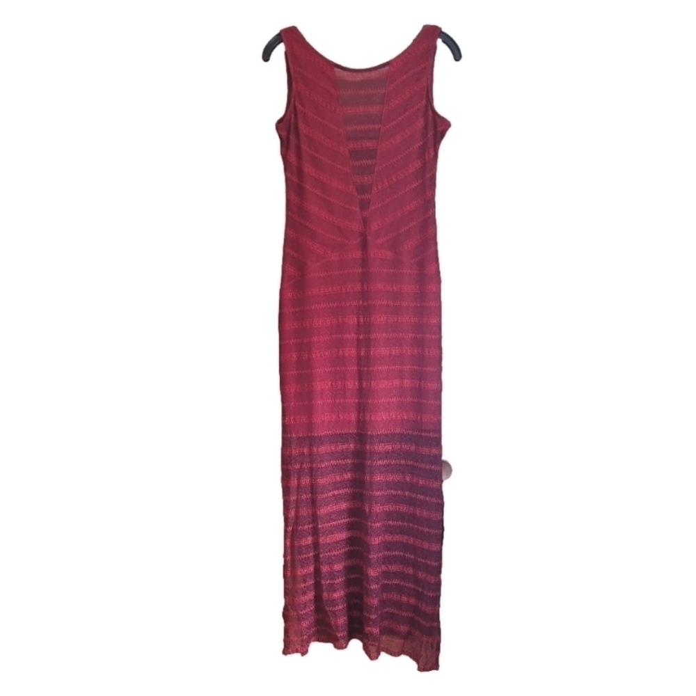 Marie-Josée Bergeron Red Sleeveless Lace Maxi Dress Medium Cocktail Casual Beach